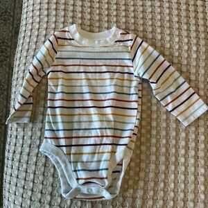 Striped Long Sleeve Baby Onesie